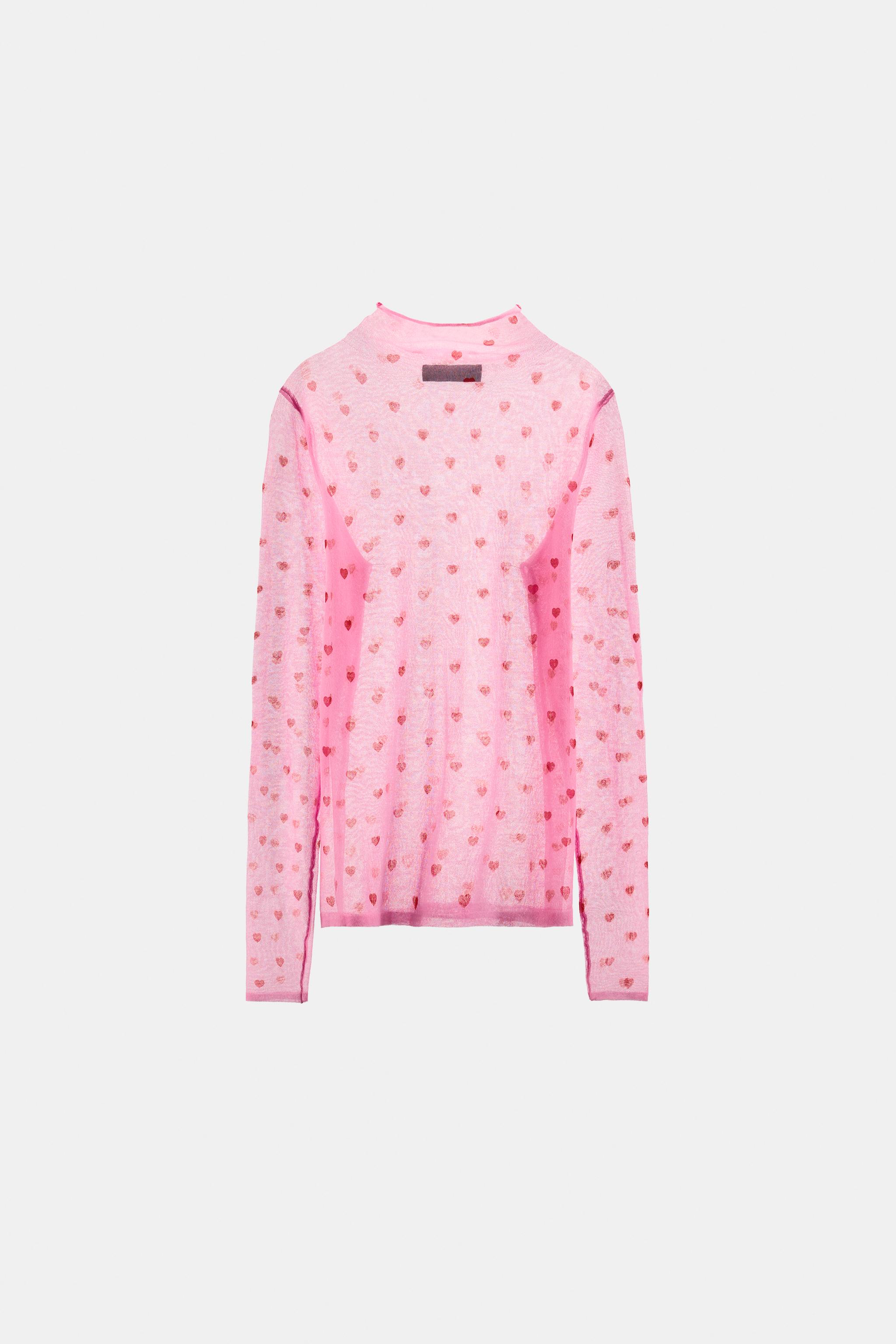 FINE KNIT HEART TOP